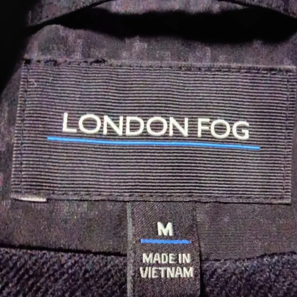 London Fog Black Houndstooth Belted Trench Coat‎ Size M